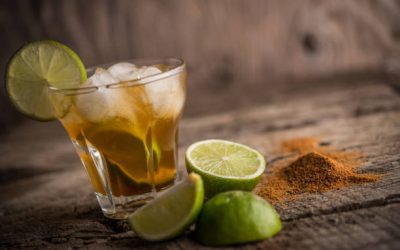 Healthy summer refreshing drink made of cinnamon and lime